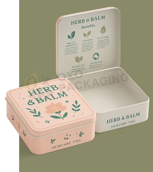 custom square hinged tin boxes wholesale